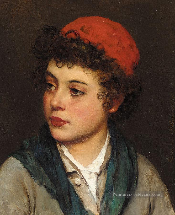 von Portrait d’un garçon dame Eugène de Blaas Peintures à l'huile